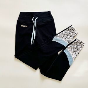 White Fox Active High Rise Colourblock Leggings Black XS
